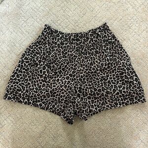 express shorts with elastic waist band, cheetah print, size small